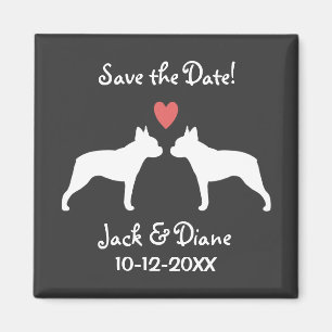Boston Terriers Wedding Save the Date Magnet