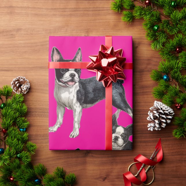 Boston Terriers Wrapping Paper (Holiday Gift)