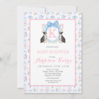 Boston Terrior dog Crest Baby Shower Invitation