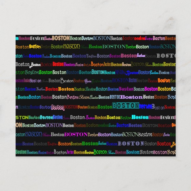 Boston Text Design I Postcard (Front)
