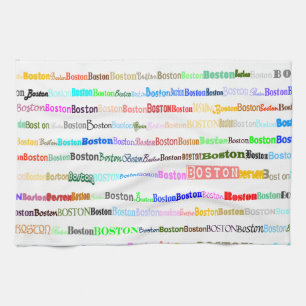 Boston Text Design II Kitchen Towel