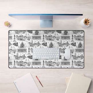 Boston Toile (Anniversary Ed.) Black/White Desk Mat