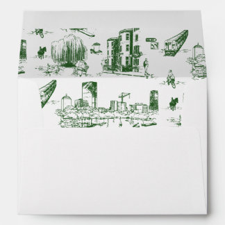 Boston Toile Forest Green Personalised Envelope