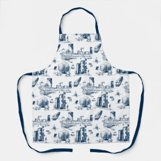 Boston Toile Navy Apron