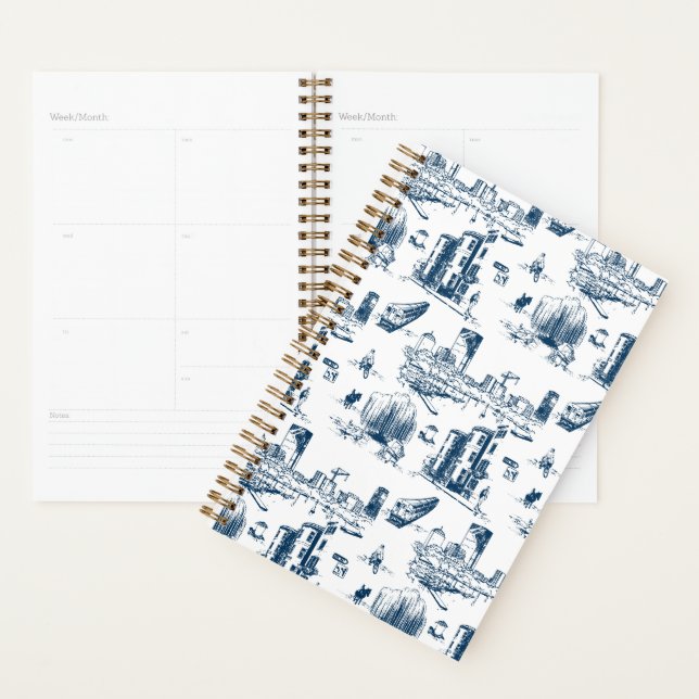 Boston Toile Navy Planner (Display)