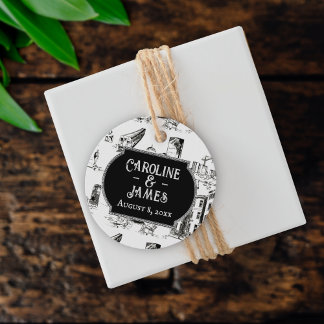 Boston Toile Personalised Wedding Favour Tag