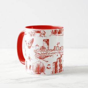 Boston Toile Red Mug