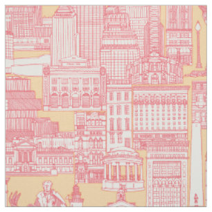 Boston toile rose pink honey fabric