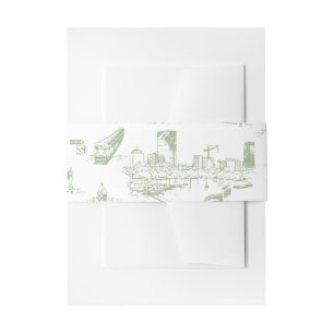Boston Toile Sage Green Invitation Belly Band