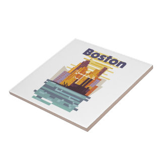 Boston Travel poster Tile