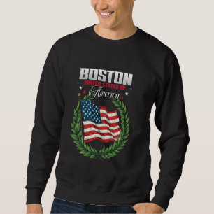 Boston United States of America Flag Sweatshirt