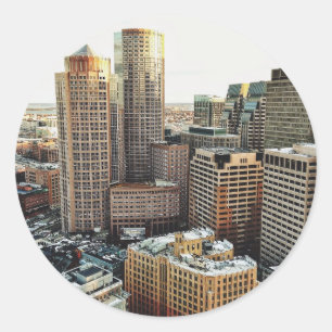 Boston view classic round sticker