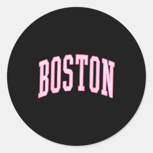 Boston Vintage Preppy Varsity Nk Srts  Classic Round Sticker