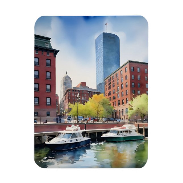 Boston watercolor art magnet (Vertical)