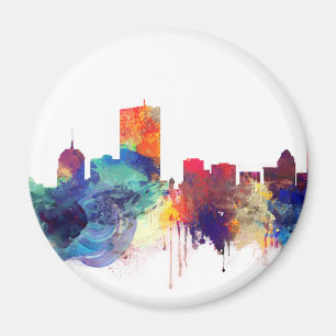 Boston watercolor skyline magnet