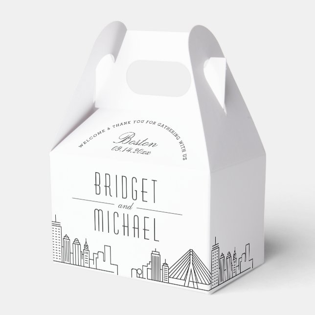 Boston Wedding | City Skyline  Favour Box (Front Side)