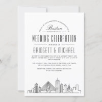 Boston Wedding | Modern Deco City Skyline 