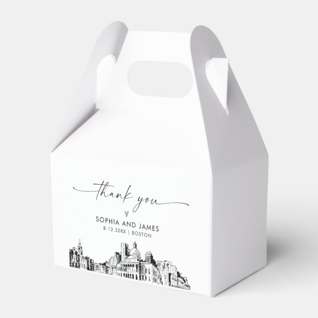 Boston Wedding Personalised Favour Box (Front Side)