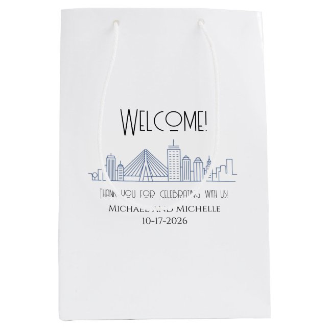Boston  Wedding personalised Welcome bag  (Front)