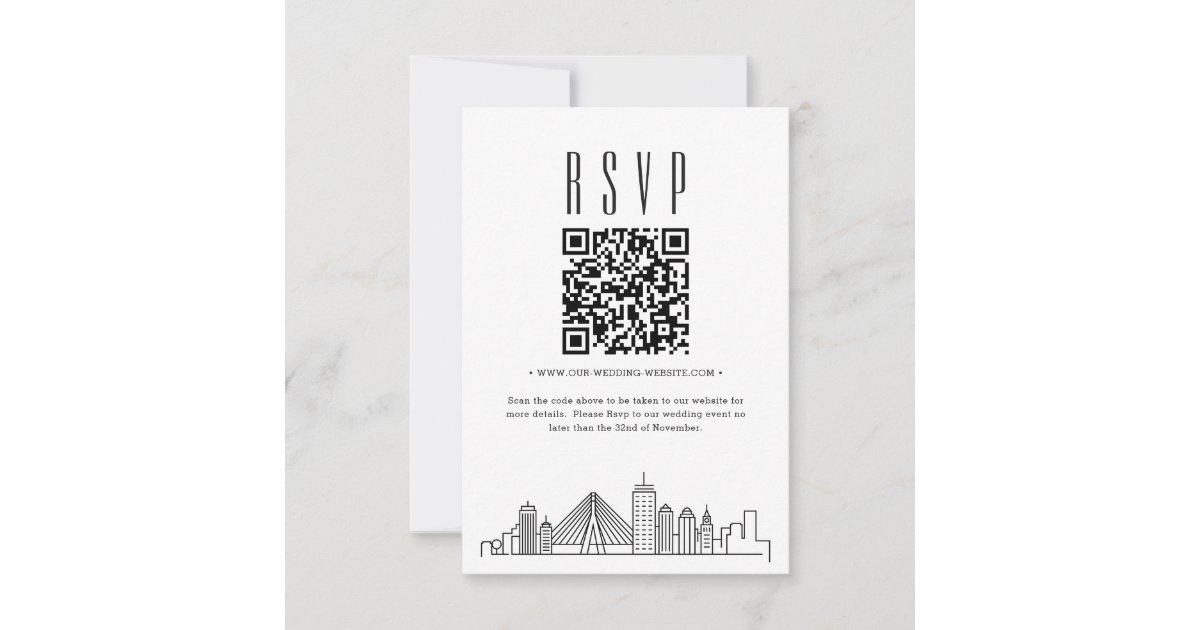 Boston Qr Code Boston Wedding QR code RSVP Invitation | Zazzle
