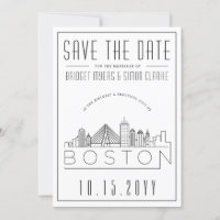 Boston Wedding | Stylised Skyline Save the Date