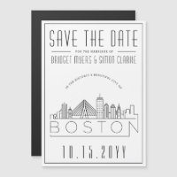 Boston Wedding | Stylised Skyline Save the Date