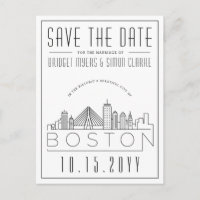 Boston Wedding | Stylised Skyline Save the Date