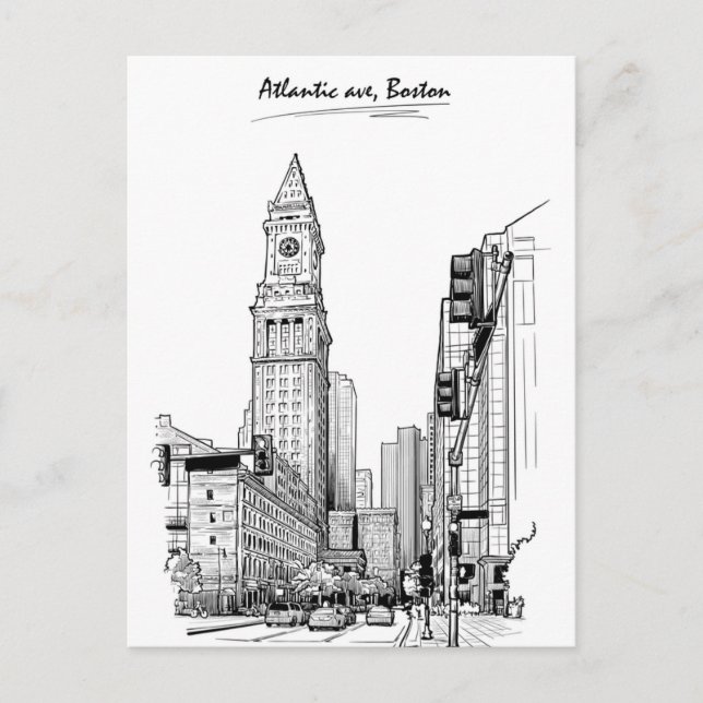 Boston welcome to Massachusetts Vintage Travel  Postcard (Front)