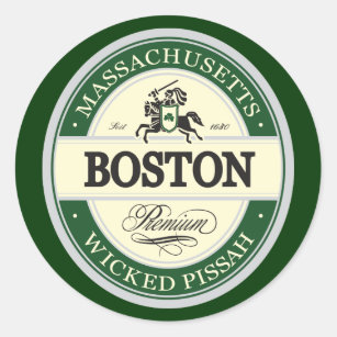 boston - wicked pissah classic round sticker