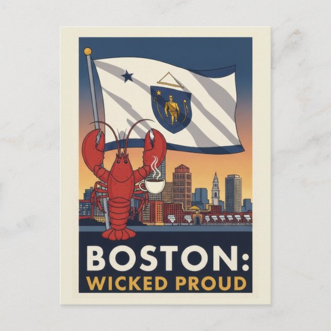 Boston Wicked Proud Postcard (Front)