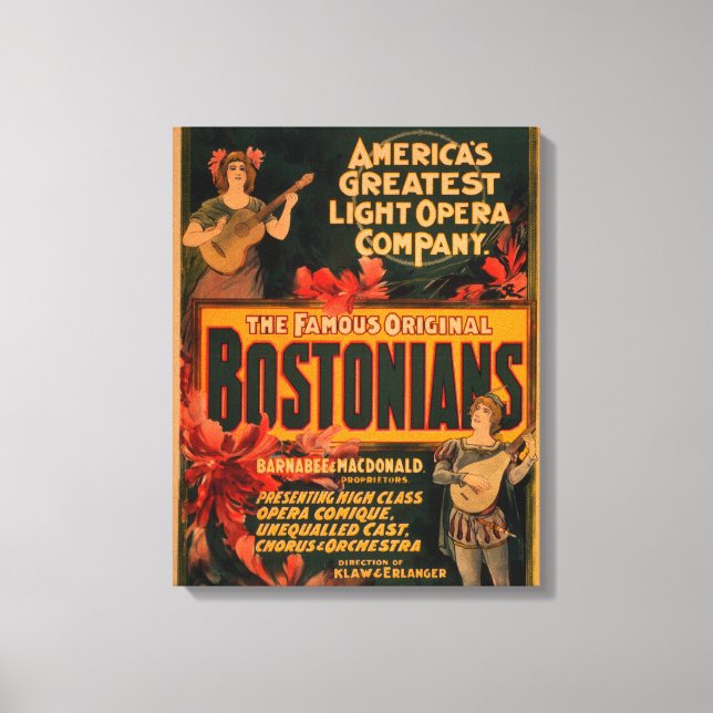 Bostonians America's Greatest Light Opera Canvas Print (Front)