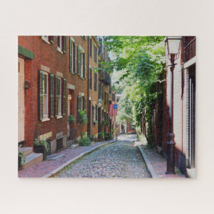 Boston's Acorn Street in Summer Photo Puzzle