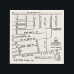 Boston's Beacon Hill Map Napkin<br><div class="desc">A vintage postcard of Boston's Beacon Hill Streets repurposed on napkins!</div>