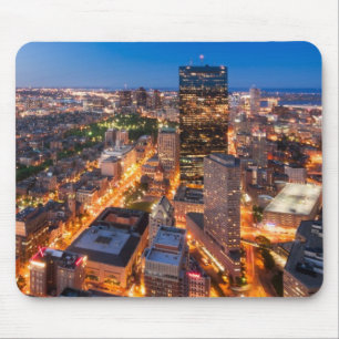 Boston's skyline at dusk mouse mat