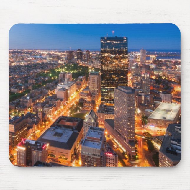 Boston's skyline at dusk mouse mat (Front)