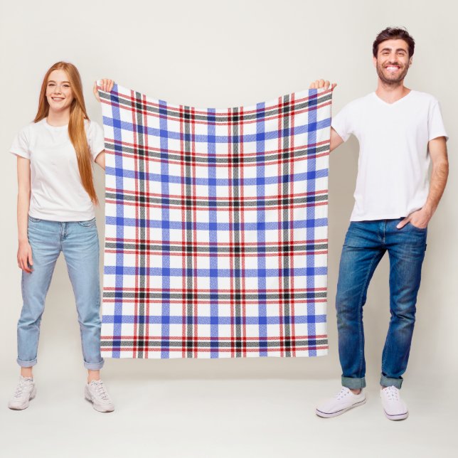 Boswell Modern Plaid Fleece Blanket (In Situ)