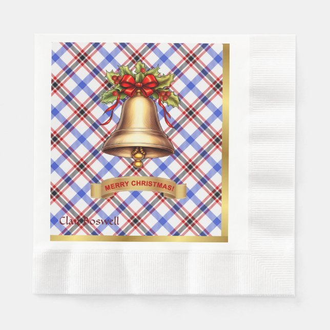 Boswell Personalised Tartan Christmas Napkin (Front)