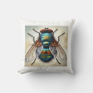 Bot fly 160724IREF215 - Watercolor Cushion