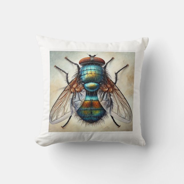 Bot fly 160724IREF215 - Watercolor Cushion (Front)