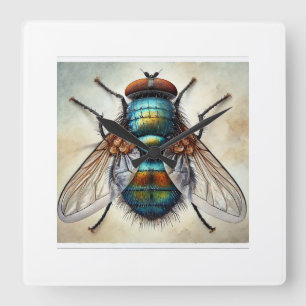 Bot fly 160724IREF215 - Watercolor Square Wall Clock