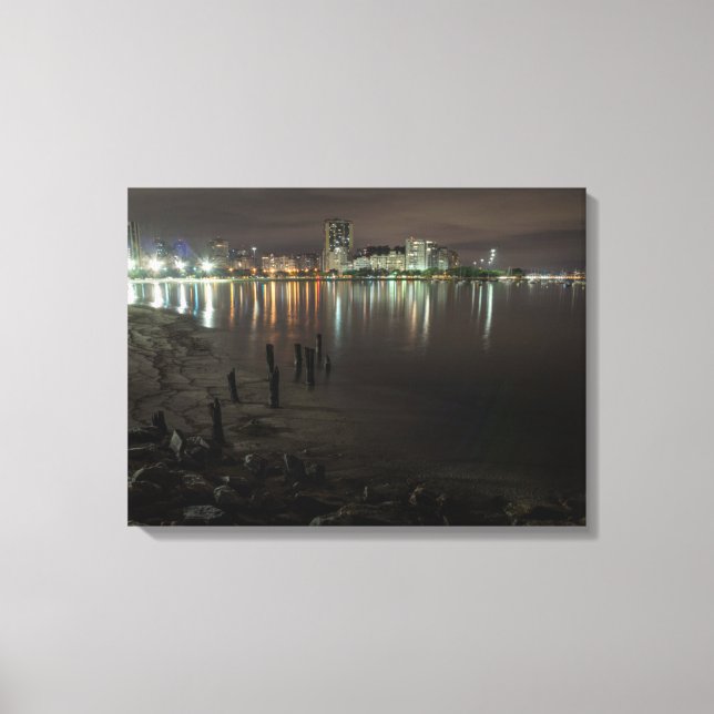 Botafogo Bay Night Canvas Print (Front)