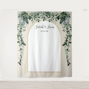 Botanic  Arch beige Wedding Photo booth backdrop Tapestry