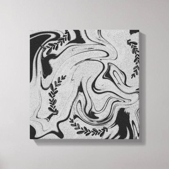 Botanic Balance" Black & White Acrylic Wall Art  (Front)