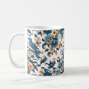 Botanic Bird William Morris Vintage Illustration Coffee Mug