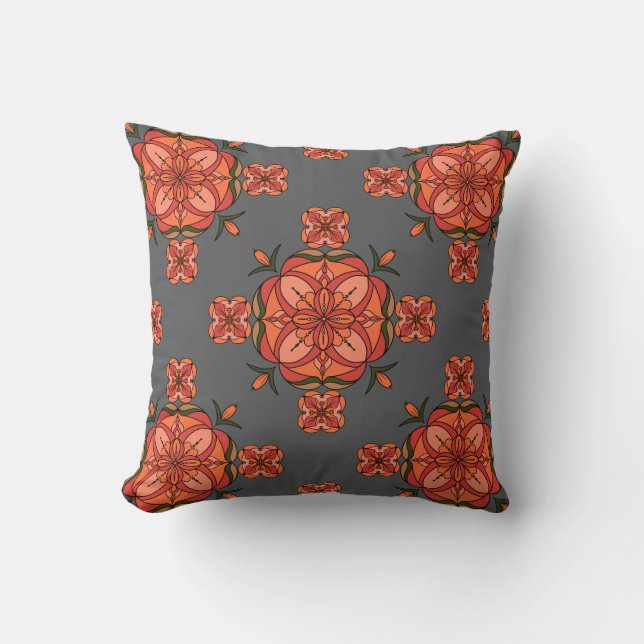 Botanic Bloom Throw Pillow (Front)