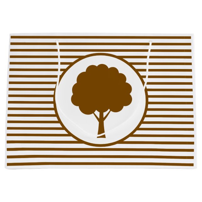 Botanic Brown Tree Stripes Gift Bag (Front)
