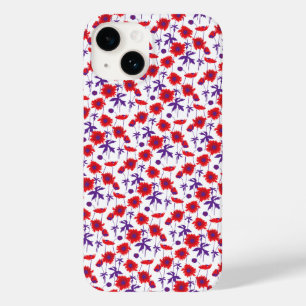 Botanic damask poppy white iphone case