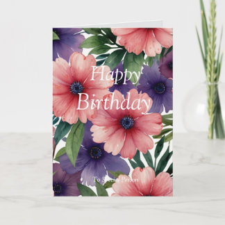 Botanic Floral Happy Birthday Card