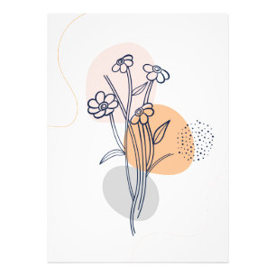Botanic flower line art photo print