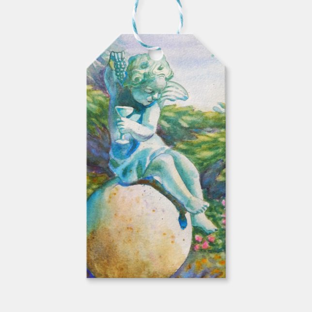 Botanic Garden Angel Statue Gift Tags (Front)